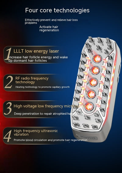 Laser Hair-growing Comb Infrared EMS Scalp Care Portable Vibration Massage